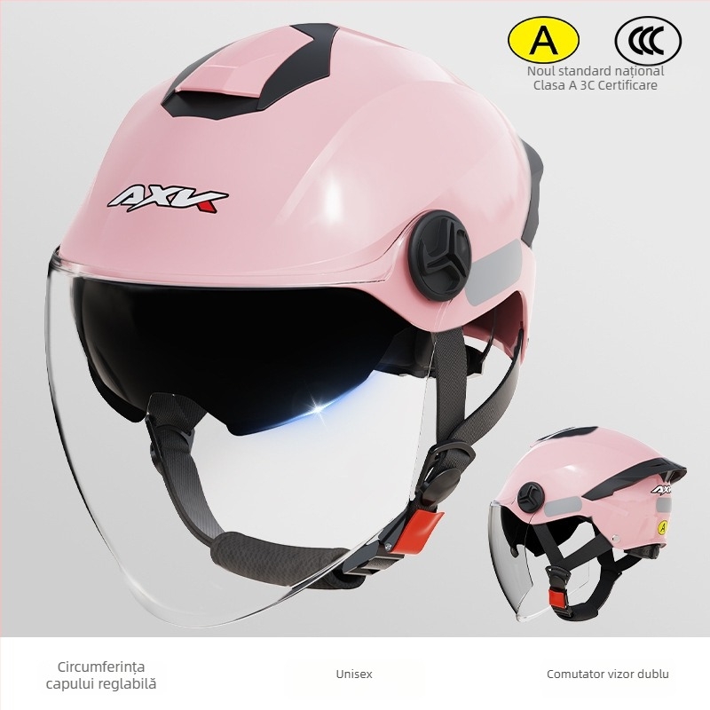 AXK cască semi-jet ABS pentru adulți, pentru motocicletă electrică, certificat 3C GB811-2022A, pentru toate anotimpurile, pentru naveta zilnică