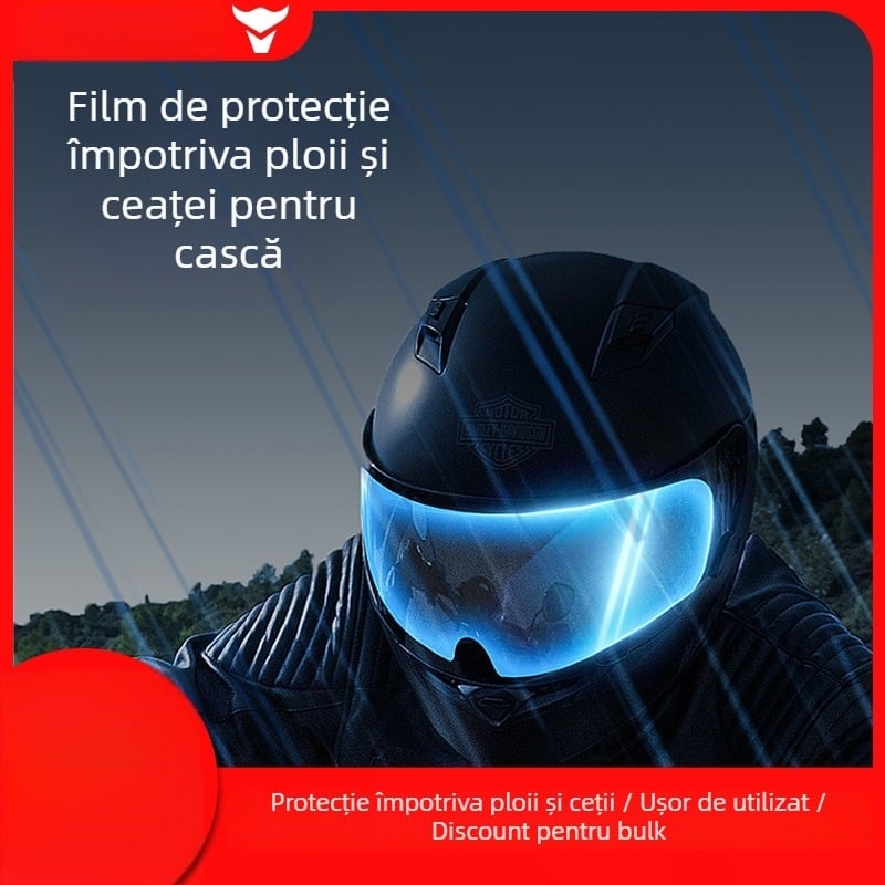 Film antifog pentru cască, material PET, pentru căști de motocicletă și vehicule electrice, antifog de durată