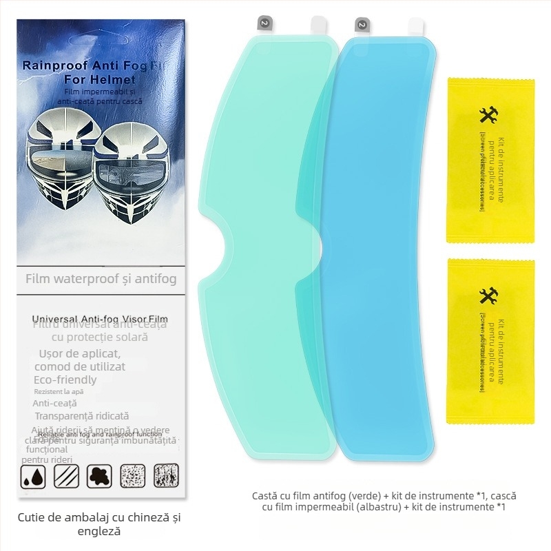 Film antifog pentru cască, material PET, pentru căști de motocicletă și vehicule electrice, antifog de durată