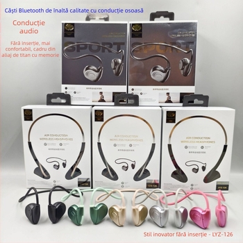 Casti sport cu conductie osoasă — Bluetooth 5.0, rezistente la apă, autonomie baterie peste 8 h, rază de 15 m, latență redusă pentru esports