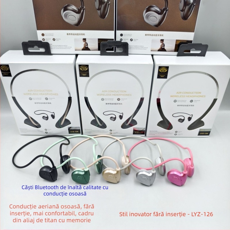Casti sport cu conductie osoasă — Bluetooth 5.0, rezistente la apă, autonomie baterie peste 8 h, rază de 15 m, latență redusă pentru esports