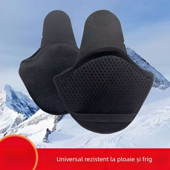 Cască pentru motocicletă/vehicul electric cu protecții pentru urechi demontabile, căptușită cu fleece (Model Tkps-001, Personalizabil)