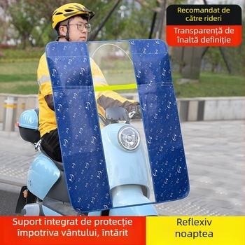 Paravan frontal pentru motocicletă electrică și mașină electrică – PVC, pliabil, HD transparent