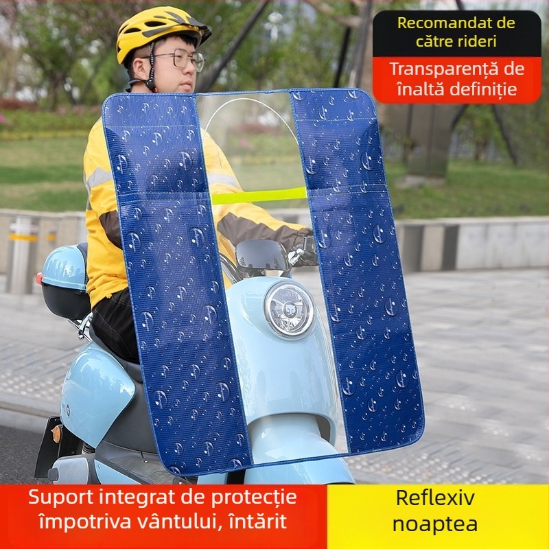 Paravan frontal pentru motocicletă electrică și mașină electrică – PVC, pliabil, HD transparent