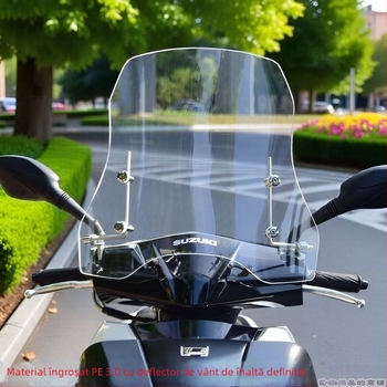 Parbriz frontal pentru vehicul electric, protecție din plastic transparent, rezistență la uzură, imprimare logo disponibilă