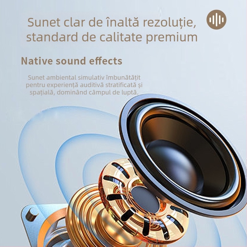 Căști wireless pentru cap, Bluetooth 5.3, rază de 10 m, stereo, durata bateriei peste 8 ore