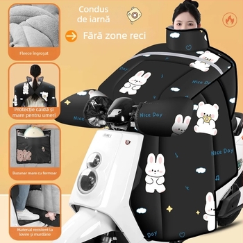 Acoperire pentru parbriz pentru scuter electric și tricicletă, plastic impermeabil, design dintr-un singur panou, deschidere manuală