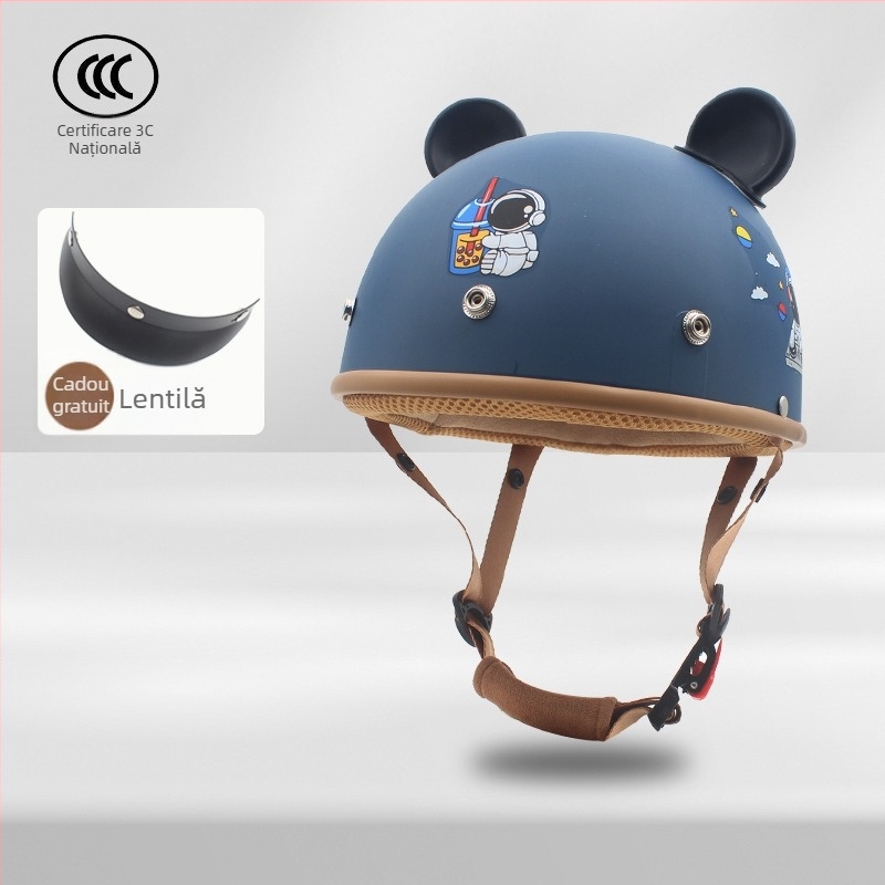 Casca de motocicletă ABS, tip half-helmet, unisex, 3C certificată, pentru toate anotimpurile