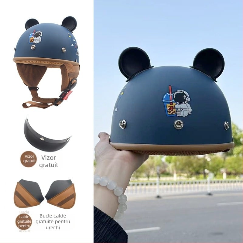 Casca de motocicletă ABS, tip half-helmet, unisex, 3C certificată, pentru toate anotimpurile