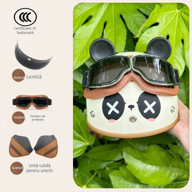 Casca de motocicletă ABS, tip half-helmet, unisex, 3C certificată, pentru toate anotimpurile