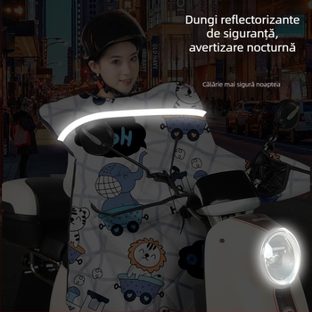 Husa pentru parbriz din Oxford, căptușită cu fleece pentru iarnă, impermeabilă și rezistentă la vânt, universală pentru patru sezoane, pentru mașini electrice, motociclete și tricicluri
