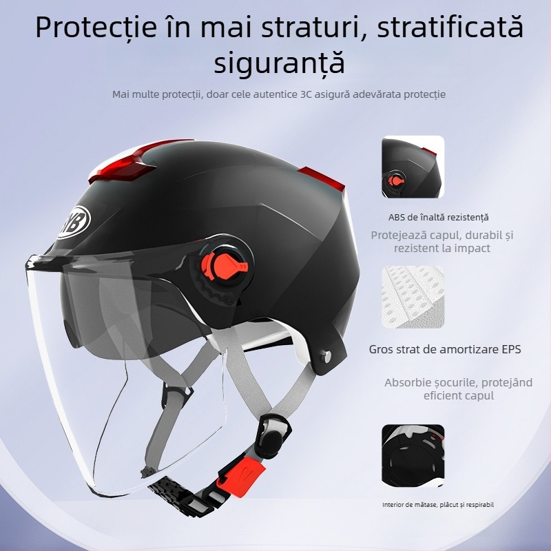 Casca pentru motocicletă BYB, material ABS, certificat 3C, unisex, număr certificat 2024091105021704