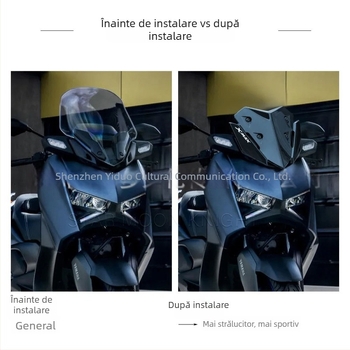 Parbriz sport pentru motocicletă, compatibil cu Yamaha XMAX125/250/300; Material: PC; Stil: parbriz; Brand: Star Moon Knight