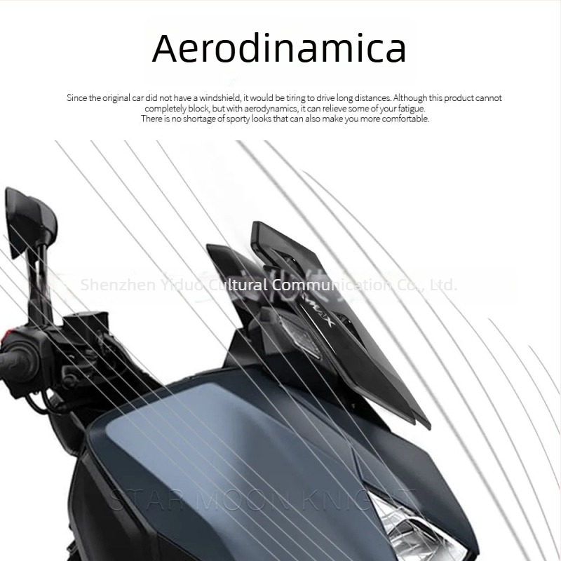 Parbriz sport pentru motocicletă, compatibil cu Yamaha XMAX125/250/300; Material: PC; Stil: parbriz; Brand: Star Moon Knight