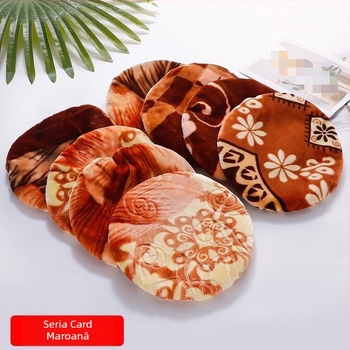 Husă pentru scaun rotund cu pernă – velur – stil pastoral – pentru living și dining – fără umplutură