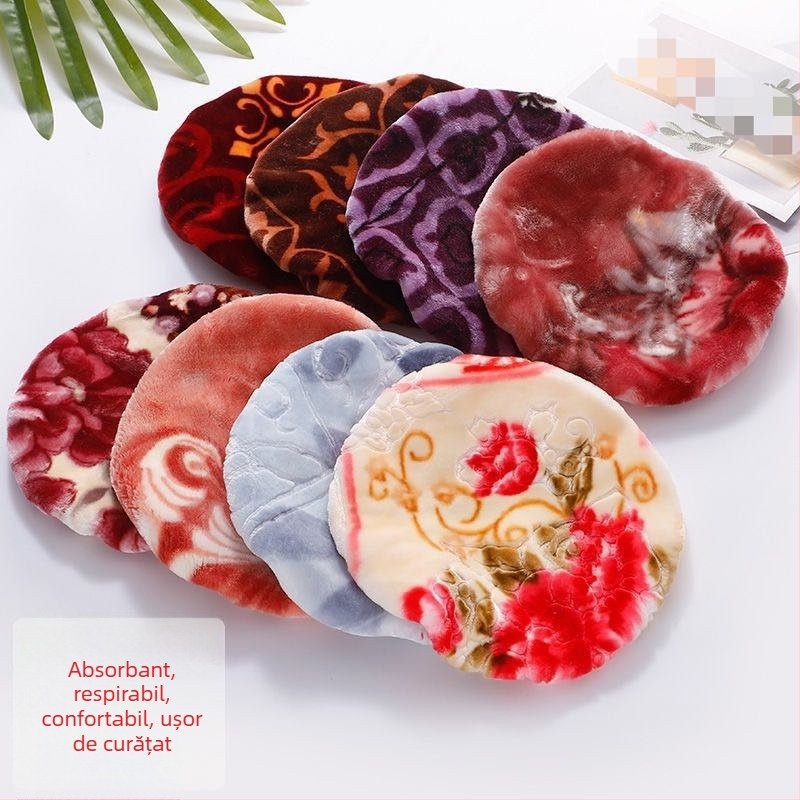 Husă pentru scaun rotund cu pernă – velur – stil pastoral – pentru living și dining – fără umplutură