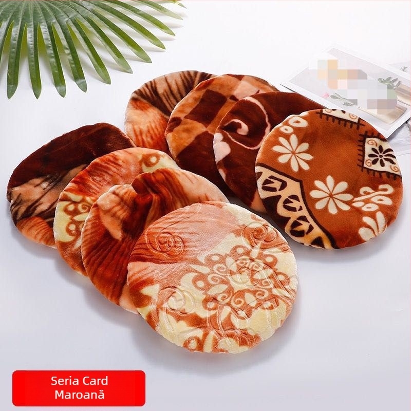 Husă pentru scaun rotund cu pernă – velur – stil pastoral – pentru living și dining – fără umplutură