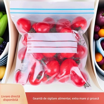 Pungă sigilată alimentară pentru păstrarea prospețimii | Material PE | Compatibilă cu microundele | Rezistență la temperaturi -30°C până la 180°C | 1 bucată