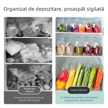 Pungă sigilată alimentară pentru păstrarea prospețimii | Material PE | Compatibilă cu microundele | Rezistență la temperaturi -30°C până la 180°C | 1 bucată