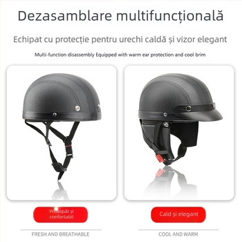 Casca moto cu vizieră, stil retro pentru toate anotimpurile (Material: ABS + spumă PU; Brand: JBL; Tip: Cască moto)