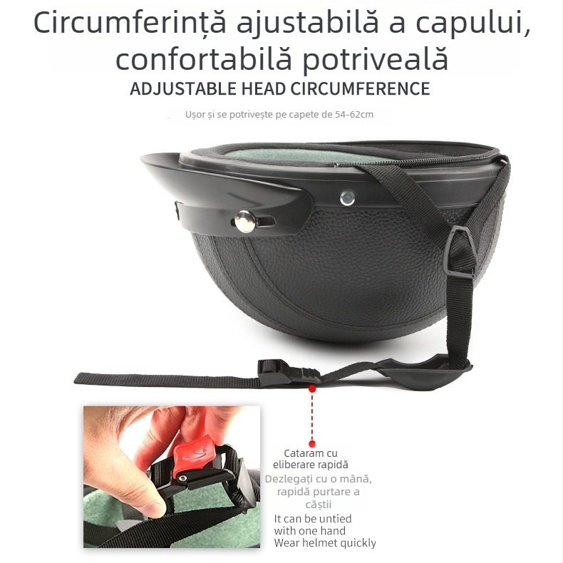 Casca moto cu vizieră, stil retro pentru toate anotimpurile (Material: ABS + spumă PU; Brand: JBL; Tip: Cască moto)