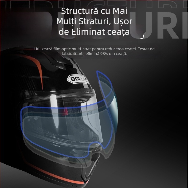Film vizor cască – Oglindă plată, Material PC, Model TKFWP, Unisex