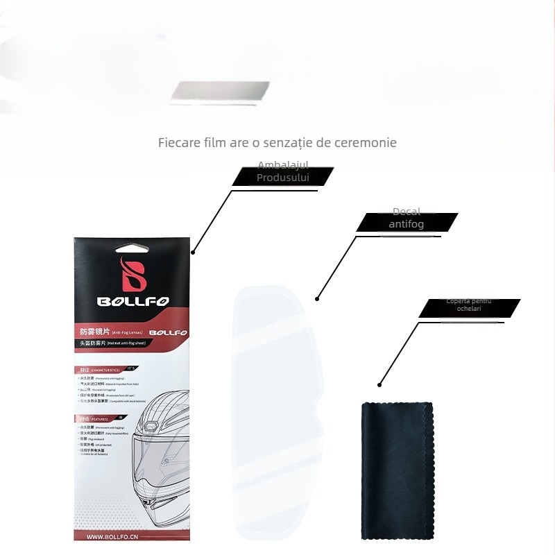 Film vizor cască – Oglindă plată, Material PC, Model TKFWP, Unisex