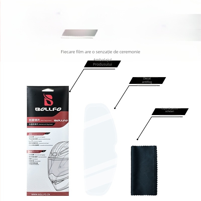 Film vizor cască – Oglindă plată, Material PC, Model TKFWP, Unisex