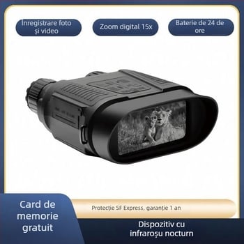 Dispozitiv binoclu de vedere nocturnă, cu obiectiv de 32 mm, mărire 1–15×, distanță de observare 800 m, baterie 3600 mAh