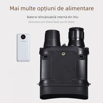 Dispozitiv binoclu de vedere nocturnă, cu obiectiv de 32 mm, mărire 1–15×, distanță de observare 800 m, baterie 3600 mAh