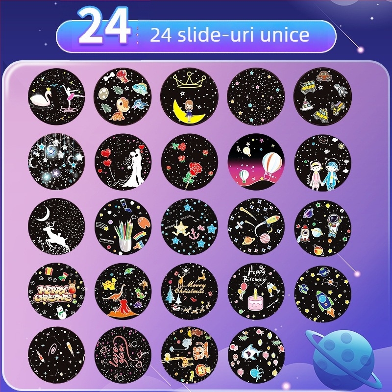 Proiector de cer înstelat cu cutie muzicală – alimentare USB, baterie Li-ion încorporată, Bluetooth, telecomandă, sunet