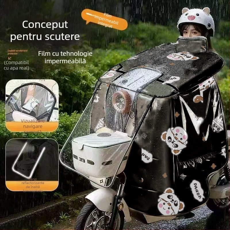 Capac pentru parbriz pentru vehicule electrice, din material Oxford impermeabil, deschidere manuală, stil minimalist, universal pentru triciclete, motociclete și scutere electrice