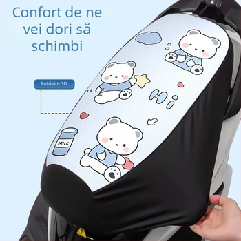 Husă pentru șezutul vehiculului electric – Material PU, Umplutură din bumbac, Hidrofugă, Protecție UV, Potrivită pentru toate anotimpurile