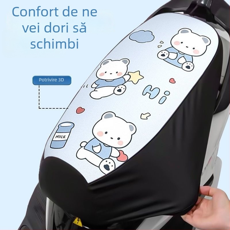 Husă pentru șezutul vehiculului electric – Material PU, Umplutură din bumbac, Hidrofugă, Protecție UV, Potrivită pentru toate anotimpurile