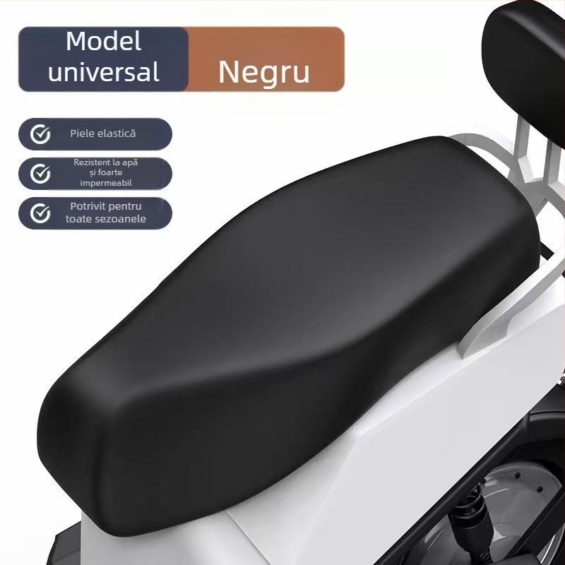 Husă de pernă pentru șa PU pentru biciclete electrice/motociclete – pentru toate anotimpurile, potrivire universală, fără umplutură, brand Risheng