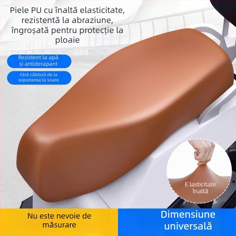 Husă de pernă pentru șa PU pentru biciclete electrice/motociclete – pentru toate anotimpurile, potrivire universală, fără umplutură, brand Risheng