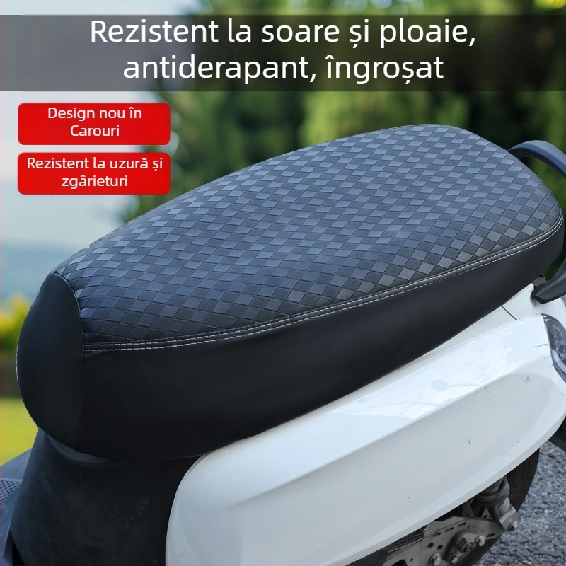Huse de scaun din PU impermeabile pentru vehicule electrice, universale pentru toate anotimpurile, cusătură dublă, protecție împotriva soarelui
