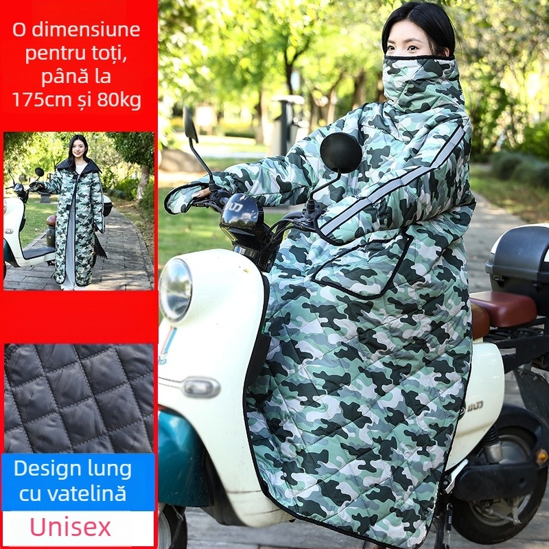 Palton călduros, anti-vânt pentru motociclete și vehicule electrice – impermeabil, poliester, unisex, pentru adulți