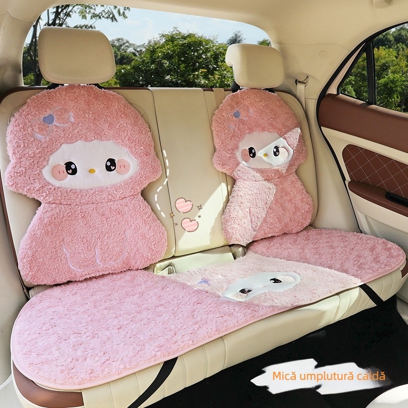 Set de perne pentru scaunele auto – personaje drăguțe 3D pluș, bumbac, fără umplutură, set de iarnă cu mai multe părți