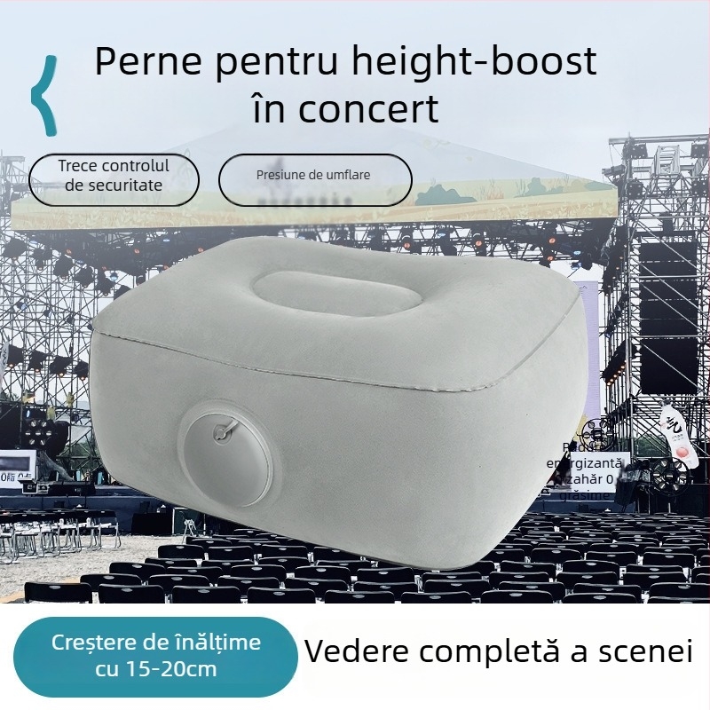 Pernă gonflabilă de susținere pentru concerte și festivaluri muzicale, pernă de șezut portabilă cu umplere cu aer, PVC, utilizare în exterior, stil minimalist modern, lansare toamnă 2025