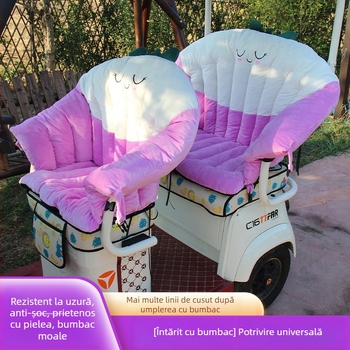Set huse pentru scaune tricicletă electrică pentru iarnă, material bumbac, umplutură bumbac, personalizare disponibilă, fără logo