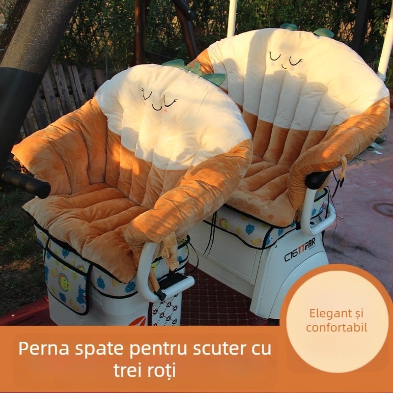 Set huse pentru scaune tricicletă electrică pentru iarnă, material bumbac, umplutură bumbac, personalizare disponibilă, fără logo