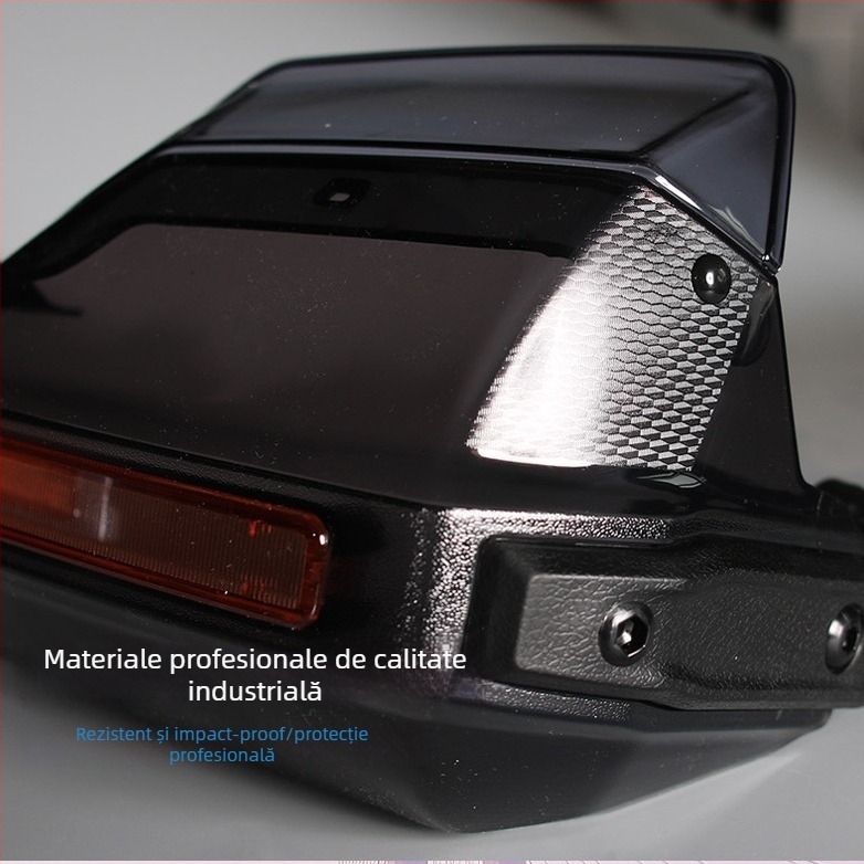 Protecție pentru ghidon de motocicletă cu parbriz și LED, material PP-PC
