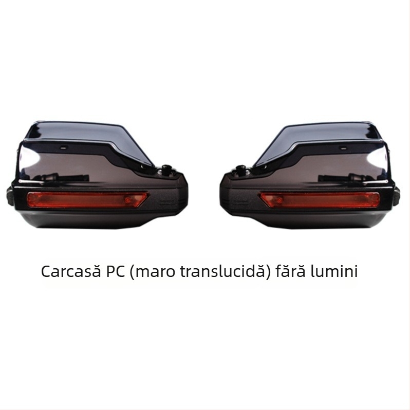 Protecție pentru ghidon de motocicletă cu parbriz și LED, material PP-PC
