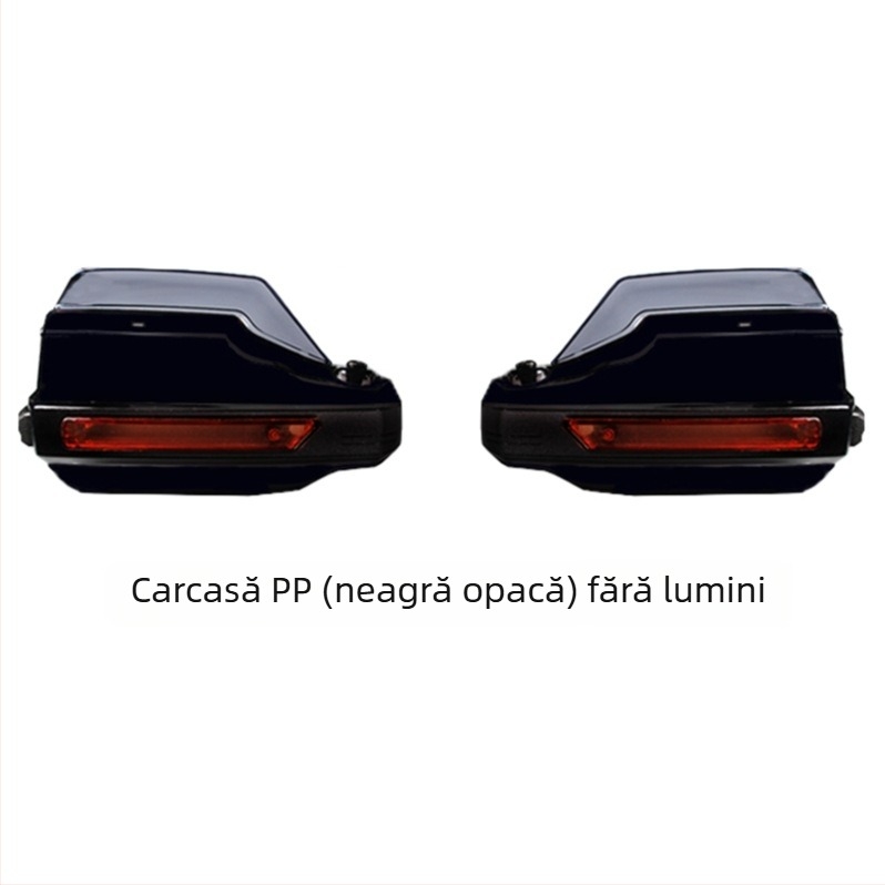 Protecție pentru ghidon de motocicletă cu parbriz și LED, material PP-PC