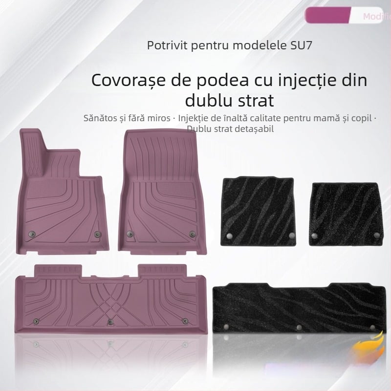 Covorașe auto din TPE, injecție prin turnare – Compatibile cu Xiaomi SU7/YU7, acoperire completă a interiorului