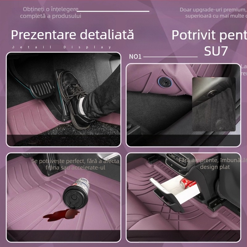 Covorașe auto din TPE, injecție prin turnare – Compatibile cu Xiaomi SU7/YU7, acoperire completă a interiorului