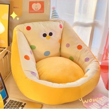 Canapea compactă cu șezut și spătar integrate; design desen animat, material catifea cristal, umplutură fibre de mătase, potrivit pentru living, dormitor, birou, stil modern minimalist