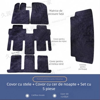 Covor portbagaj cu cer înstelat - velur, tălpi de velur, marca Long Lasting