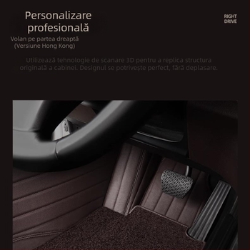 Covorașe din piele pentru podea, pentru mașini cu volan pe partea dreaptă, acoperire totală, marcă Jiaxu, personalizabile pentru modele dedicate